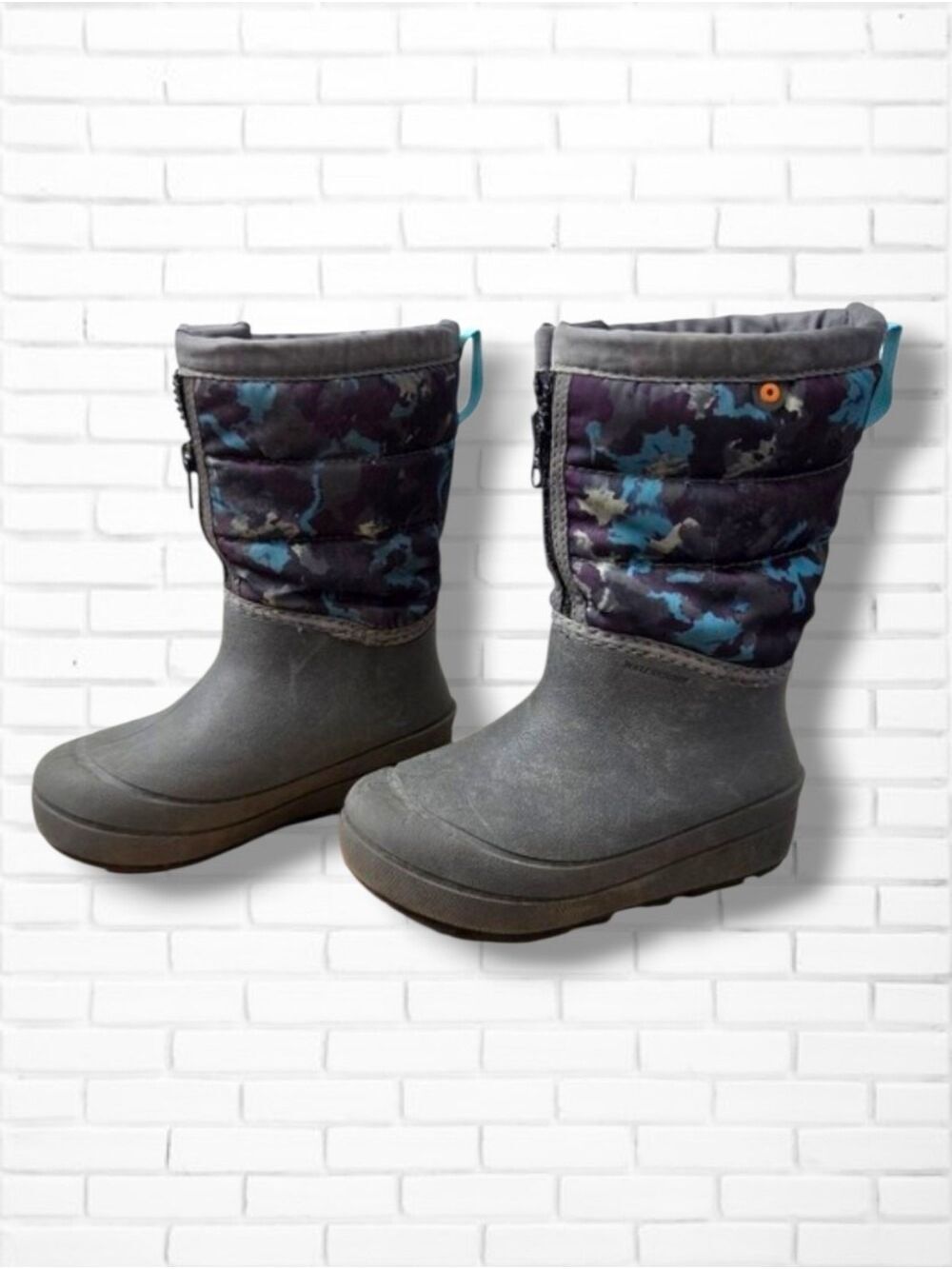Bogs Snow Shell Zip Camo Texture Snow Boots Unisex Size 11T